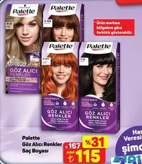 PALETTE GÖZ ALICI RENKLER SAÇ BOYASI fiyat ve kampanya bilgisi